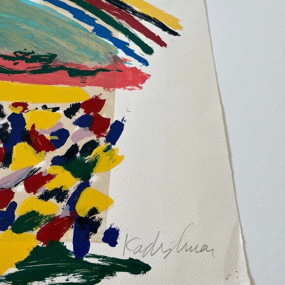 Original Hand Signed Limited Edition Menashe Kadishman Serigraph of Rainbow Over - Picture 10 of 11